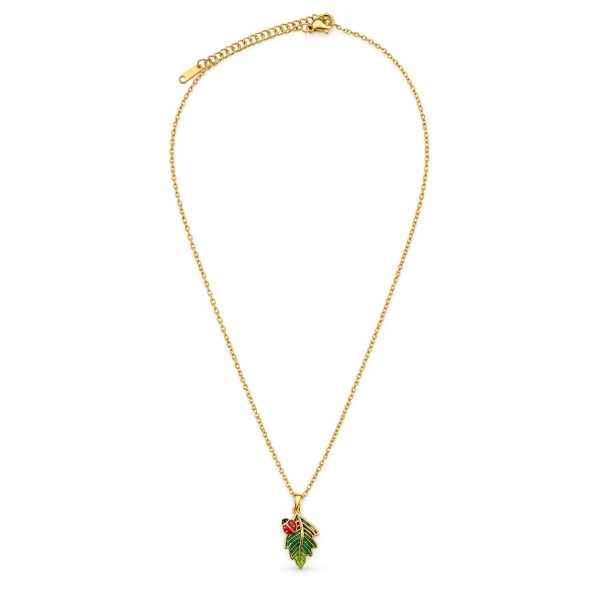 Kokina Motifli Gold Kolye