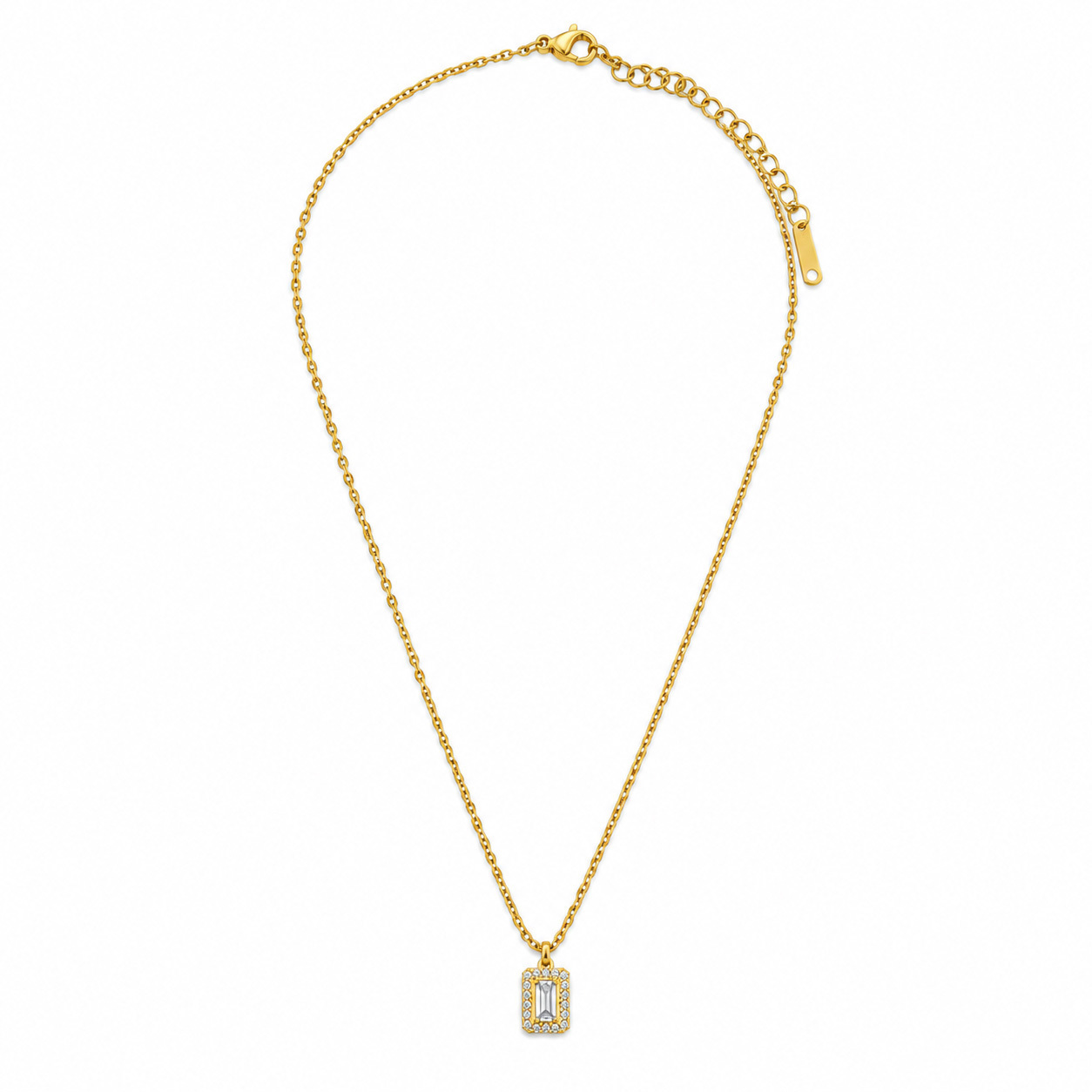 Baget Formlu Gold Kolye