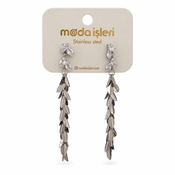 Silver Püsküllü Abiye Küpe