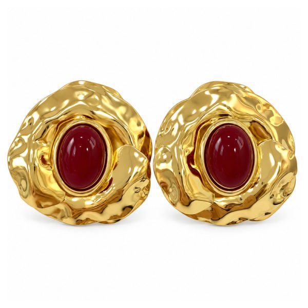 Bordo Oval Küpe