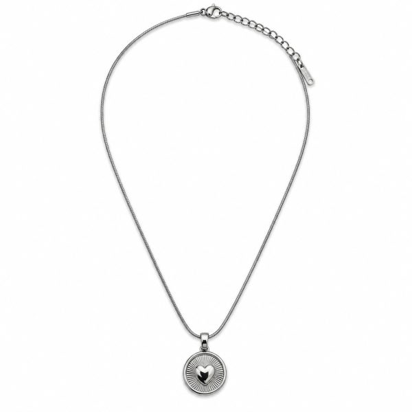 Yuvarlak Kalp Silver Kolye